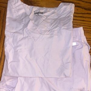 Butter-Soft V-Neck Scrub Top and Pants Set LARGE BOTTOM MED TOP